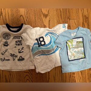 Set of Kids Graphic T-Shirts - Blue and White - 2T